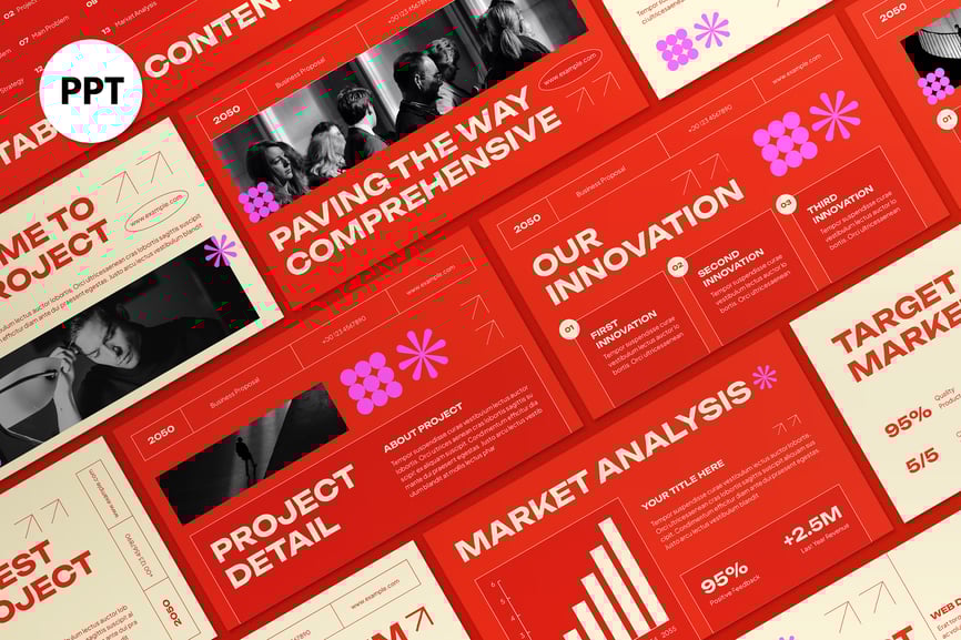 橙色现代商务提案PPT模板 (PPT,PPTX)