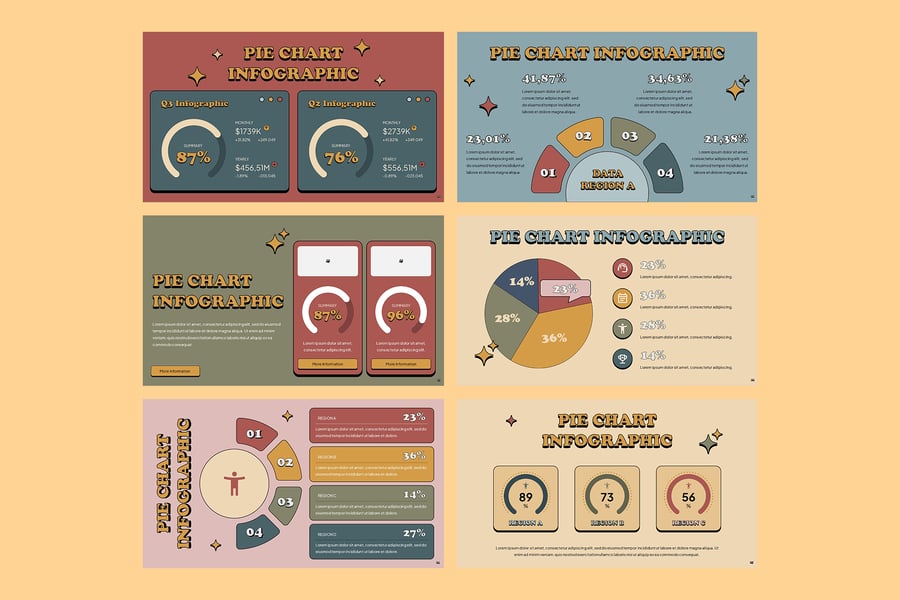 数据饼图PPT模板 (PPTX)