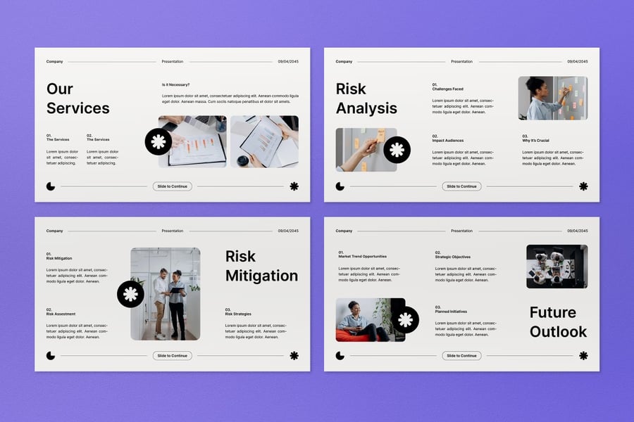 白色蓝色商务路演PPT模板 (PPT,PPTX)