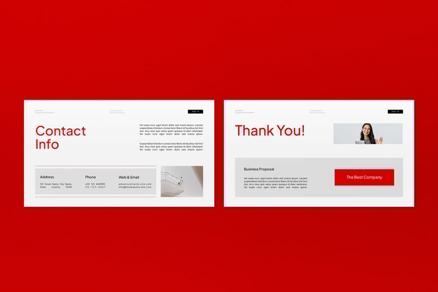 白色红色业务建议PPT模板 (PPT,PPTX)