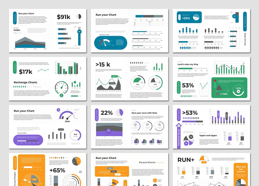 运行状况数据图表PPT模板 (PPTX)