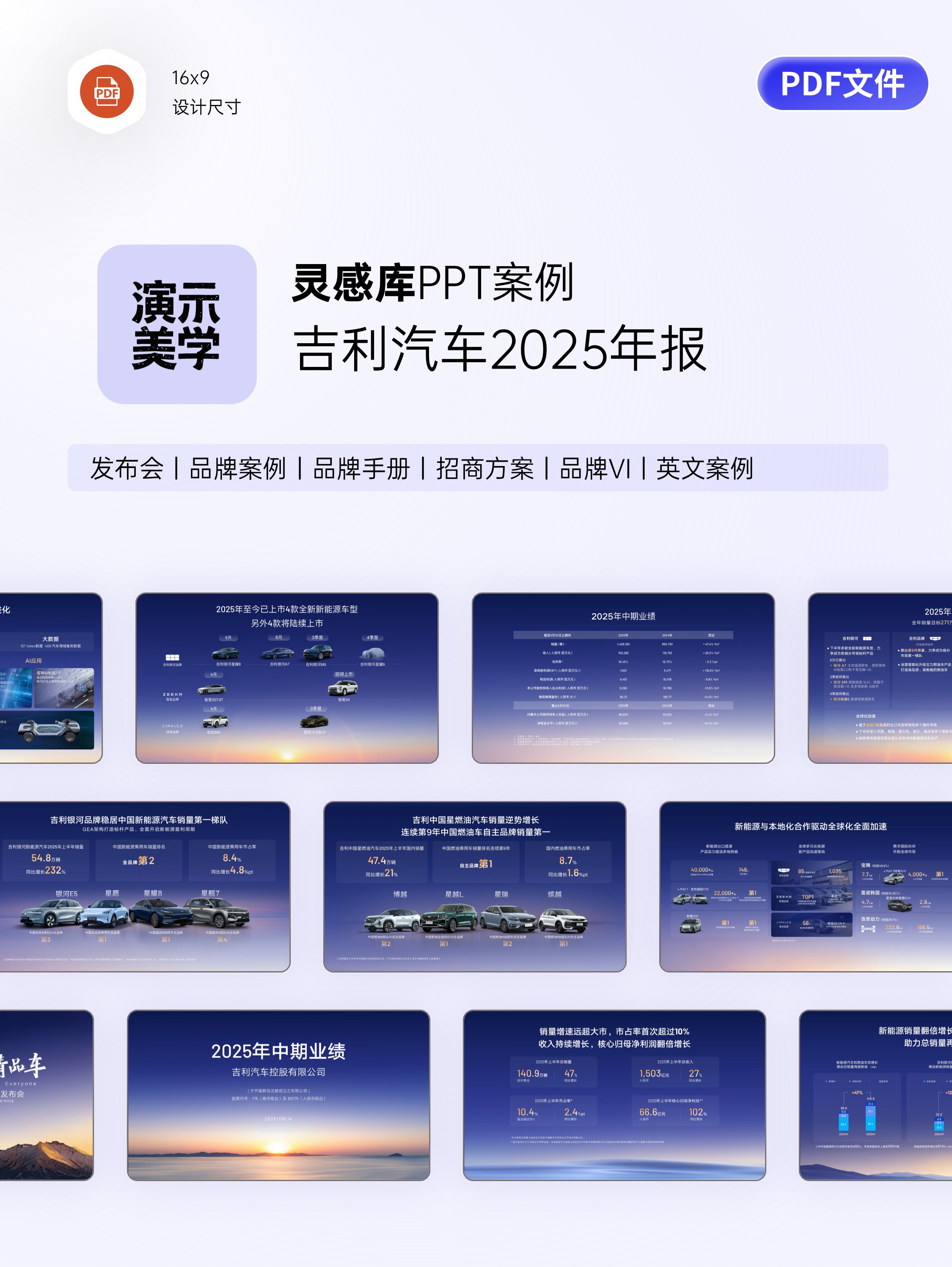 跟着大厂PPT案例学设计！吉利汽车最新年报PPT案例！