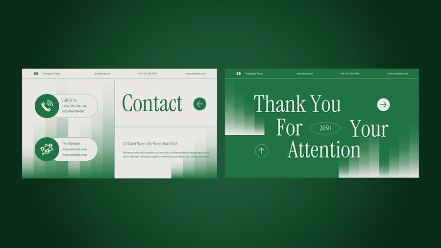 绿色梯度现代关键意见领袖PPT模板 (PPT,PPTX)