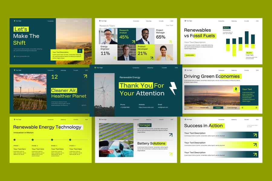 可再生能源PPT模板 (PPTX)