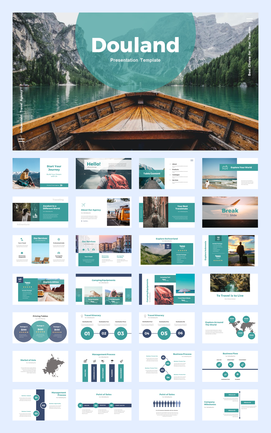 32套国外海洋旅游PPT模板，感受大自然的美！[s06]
