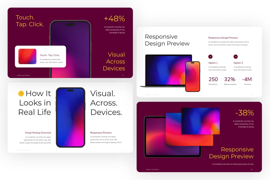 手机样机设备模型PPT模板 (PPTX)