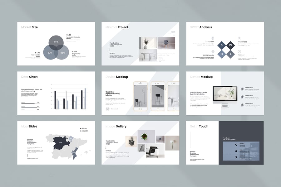 简单的极简主义PPT模板 (PPTX)