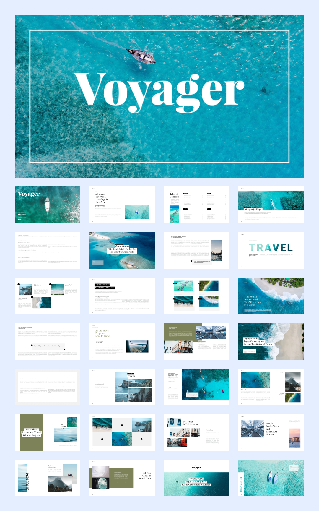 32套国外海洋旅游PPT模板，感受大自然的美！[s06]