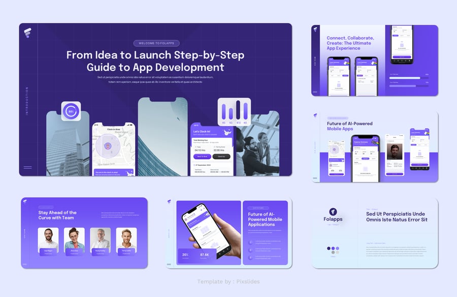 APP介绍组合PPT模板 (PPTX)