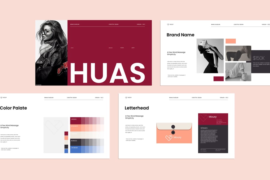 品牌指南演示模板PPT模板 (PPTX)