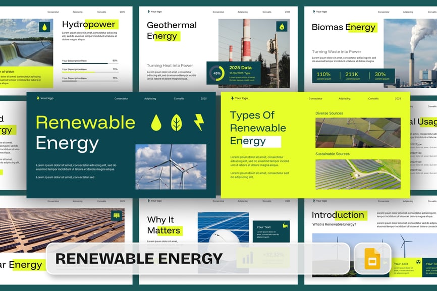 可再生能源PPT模板 (PPTX)