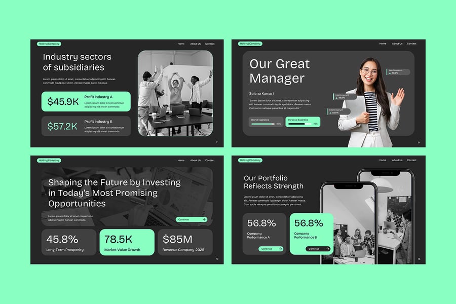 控股公司PPT模板 (PPTX)