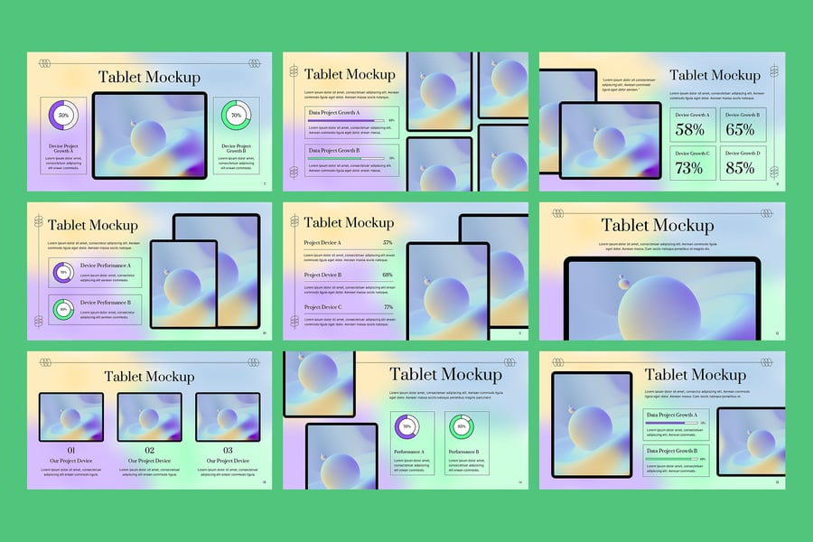 平板电脑模型PPT模板 (PPTX)
