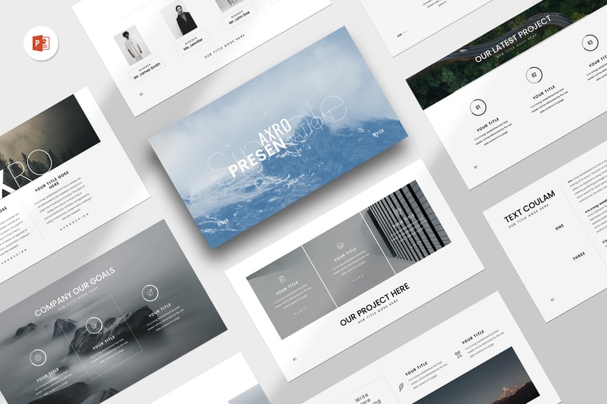 简单的极简主义设计呈现PPT模板(PPTX)