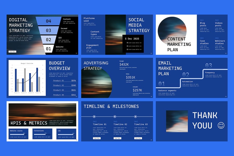 营销策略PPT模板 (PPTX)