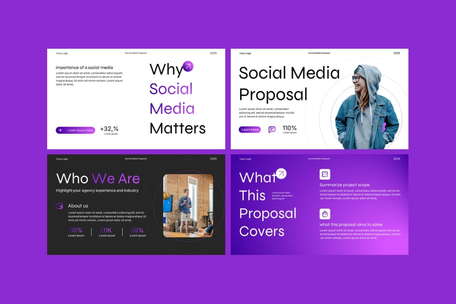 社交媒体运营建议PPT模板 (PPTX)