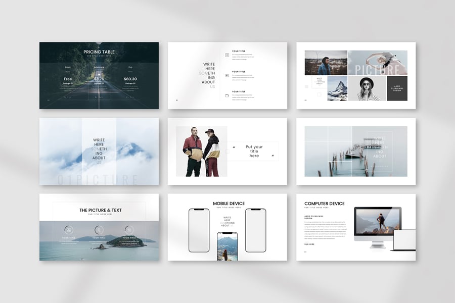 简单的极简主义设计呈现PPT模板(PPTX)