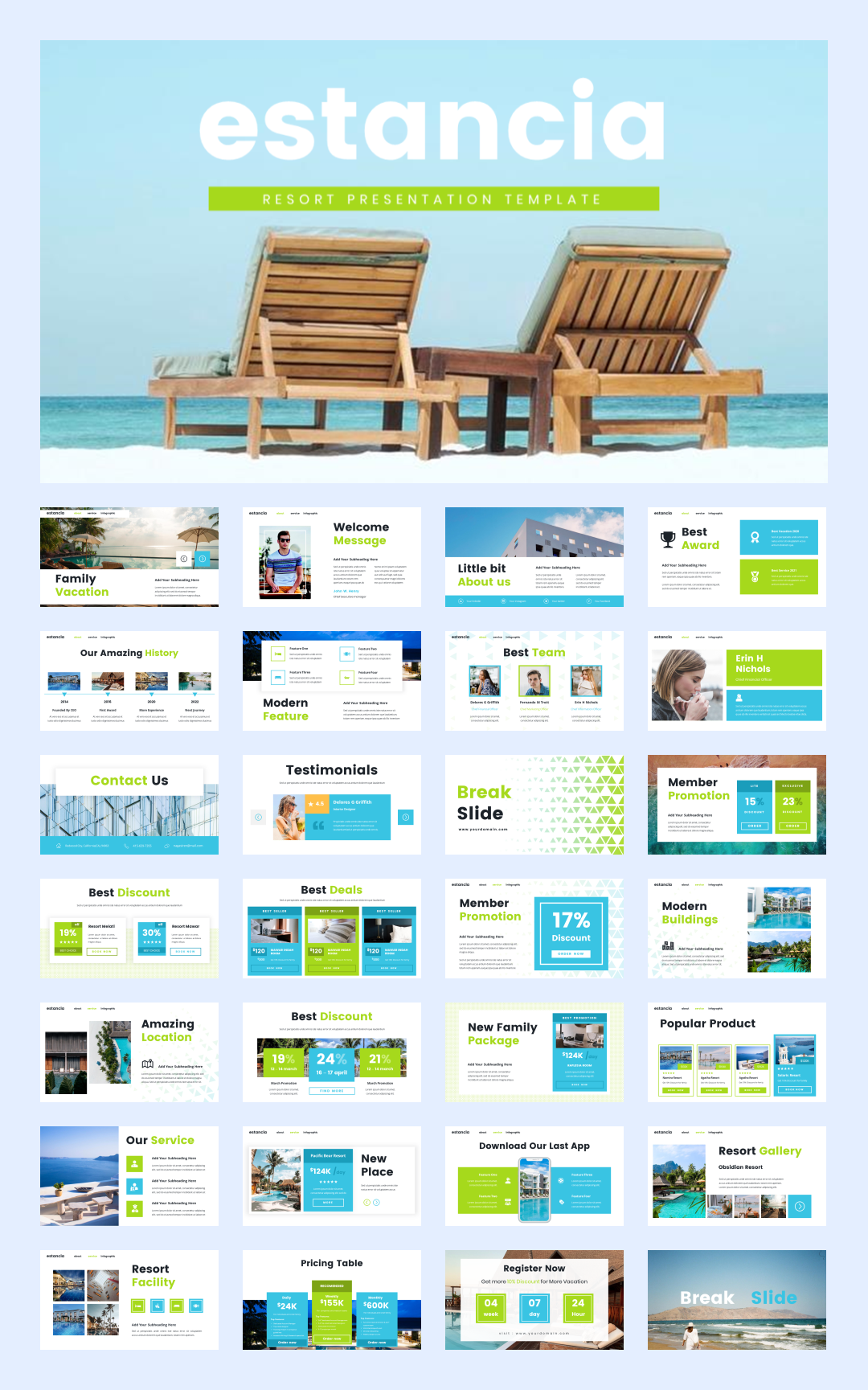 32套国外海洋旅游PPT模板，感受大自然的美！[s06]