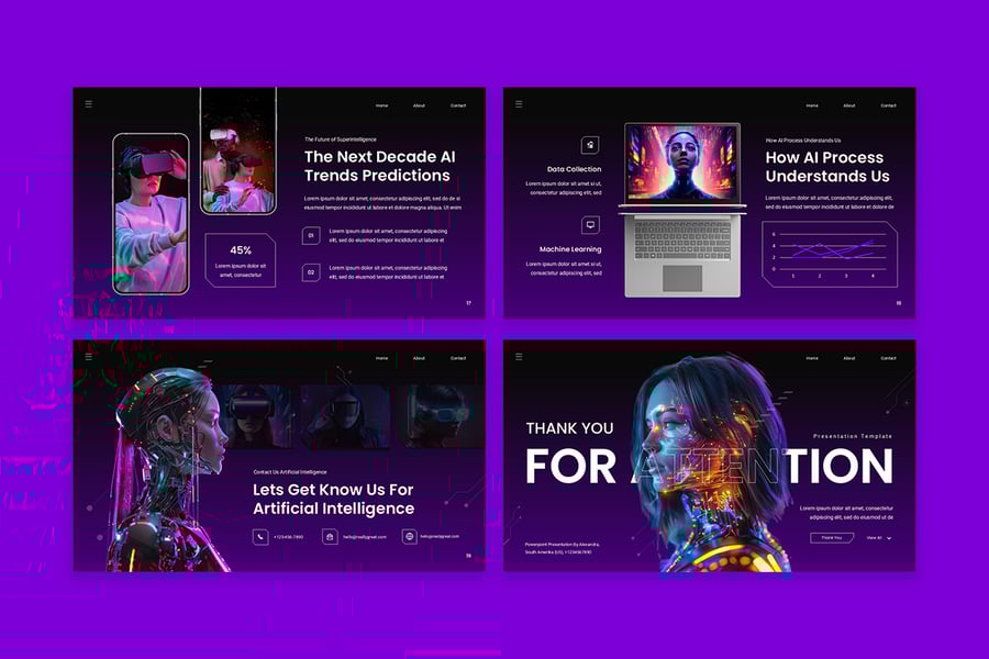 人工智能技术PPT模板 (PPT,PPTX)