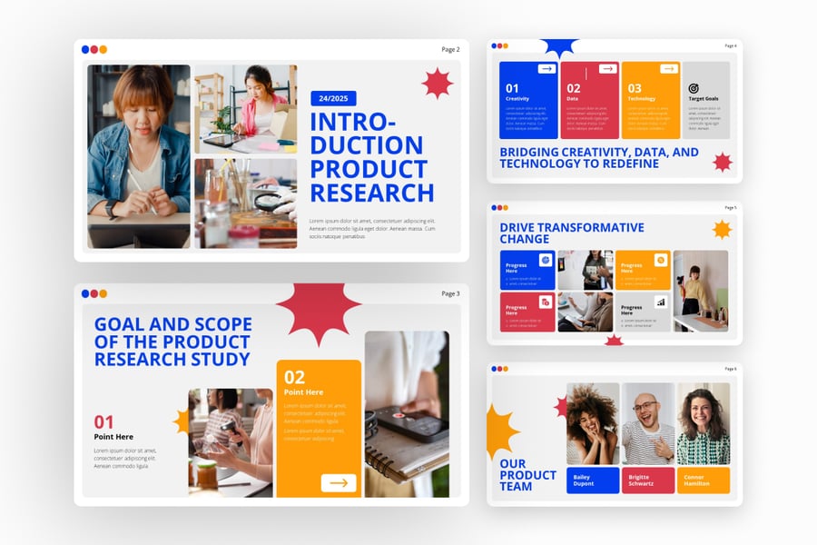 产品研究PPT模板 (PPTX)