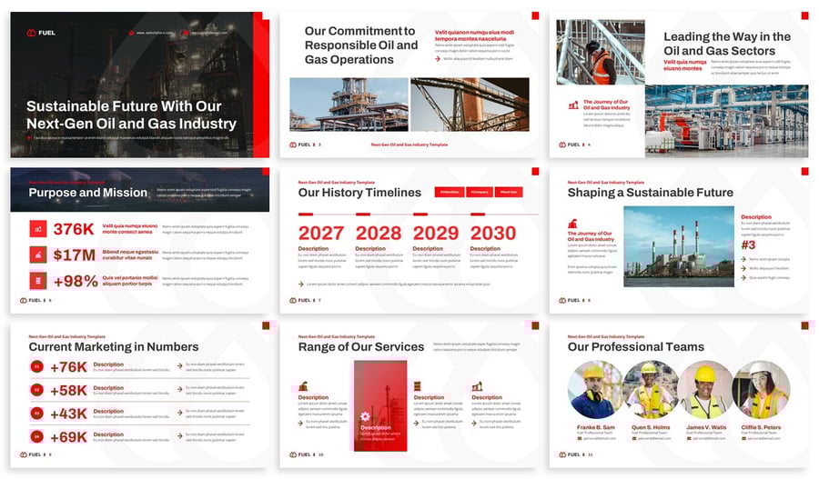 石油和天然气 PPT模板 (PPT,PPTX)