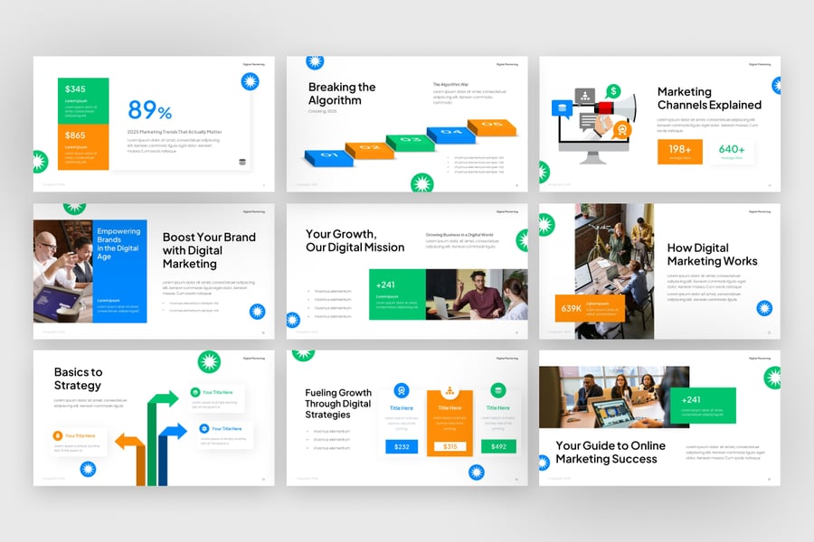 数字营销信息图表PPT模板 (PPTX)