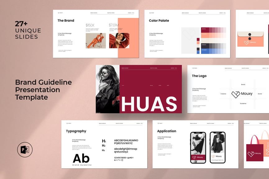 品牌指南演示模板PPT模板 (PPTX)