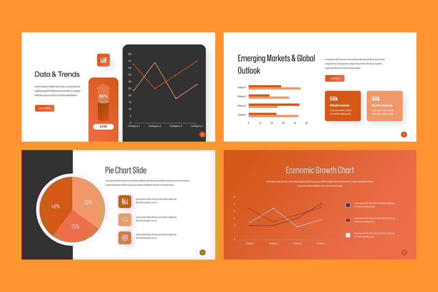 经济报告PPT模板 (PPTX)