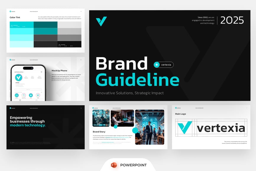 项目启动品牌指南PPT模板 (PPTX)