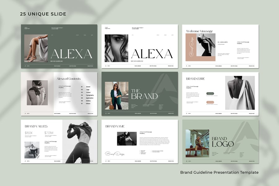 品牌指南演示模板PPT模板 (PPTX)