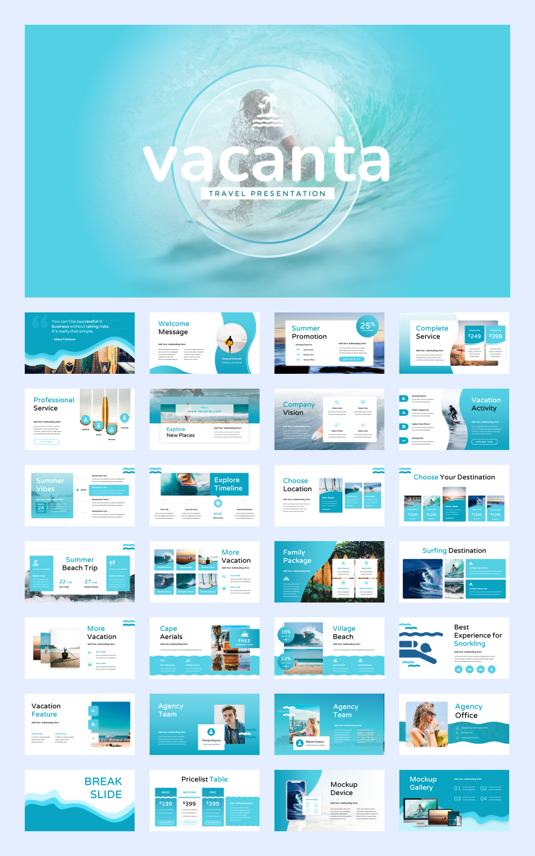 32套国外海洋旅游PPT模板，感受大自然的美！[s06]