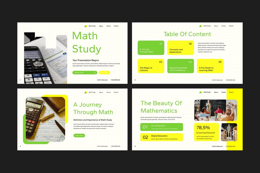 数学研究PPT模板 (PPTX)