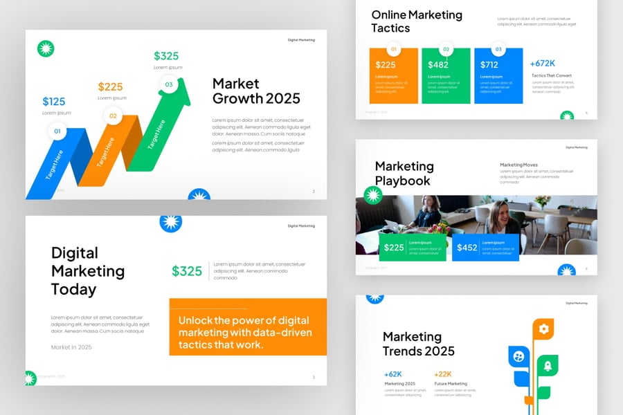 数字营销信息图表PPT模板 (PPTX)
