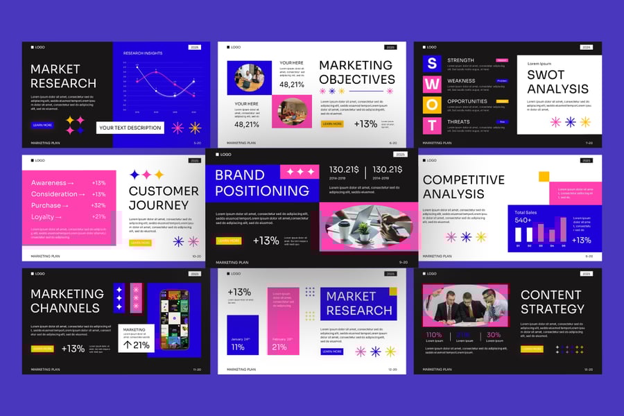 营销计划PPT模板 (PPTX)