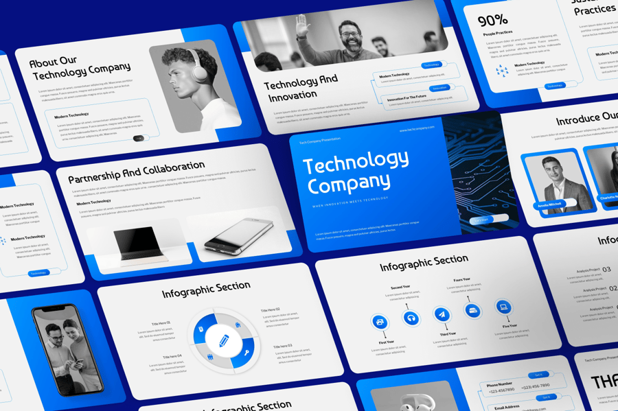 科技公司PPT模板 (PPTX)