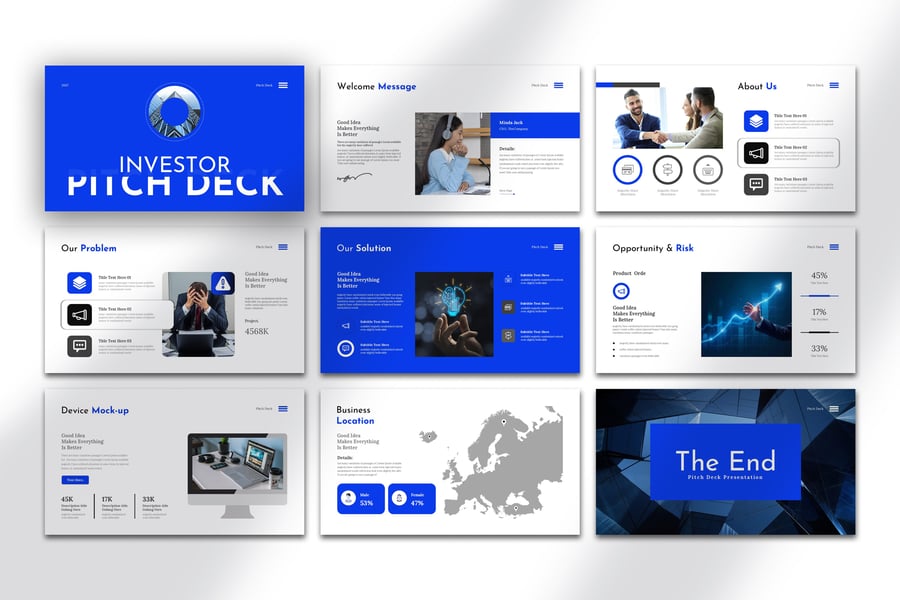 投资者路演PPT模板 (PPTX)