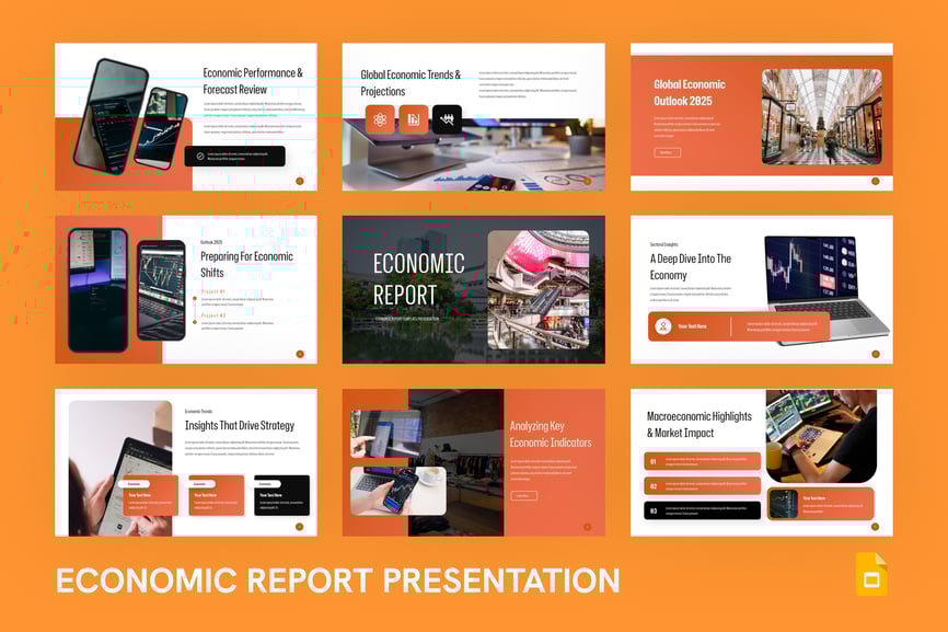 经济报告PPT模板 (PPTX)
