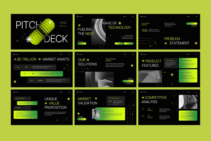 现代未来派路演PPT模板 (PPTX)