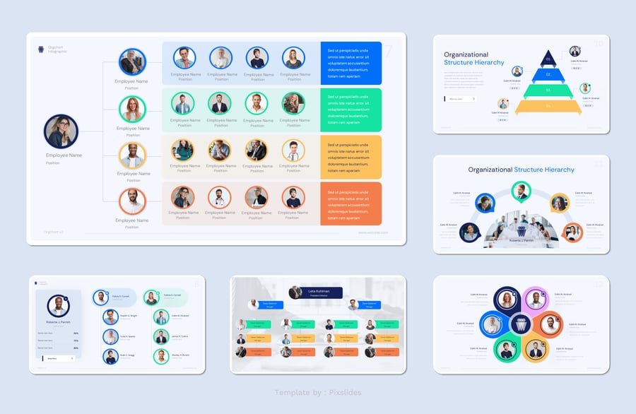 组织结构层次结构PPT模板 (PPTX)