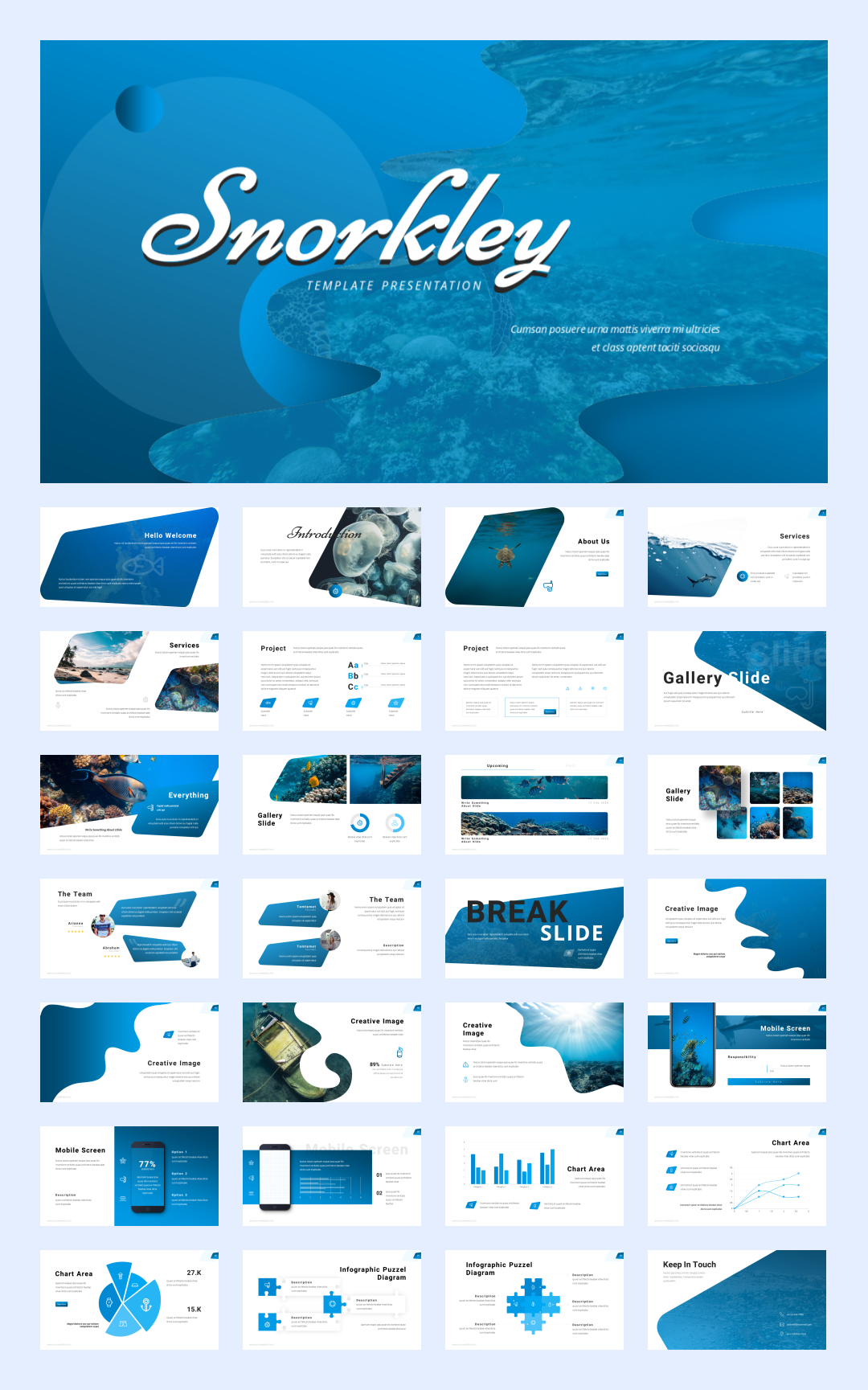 32套国外海洋旅游PPT模板，感受大自然的美！[s06]