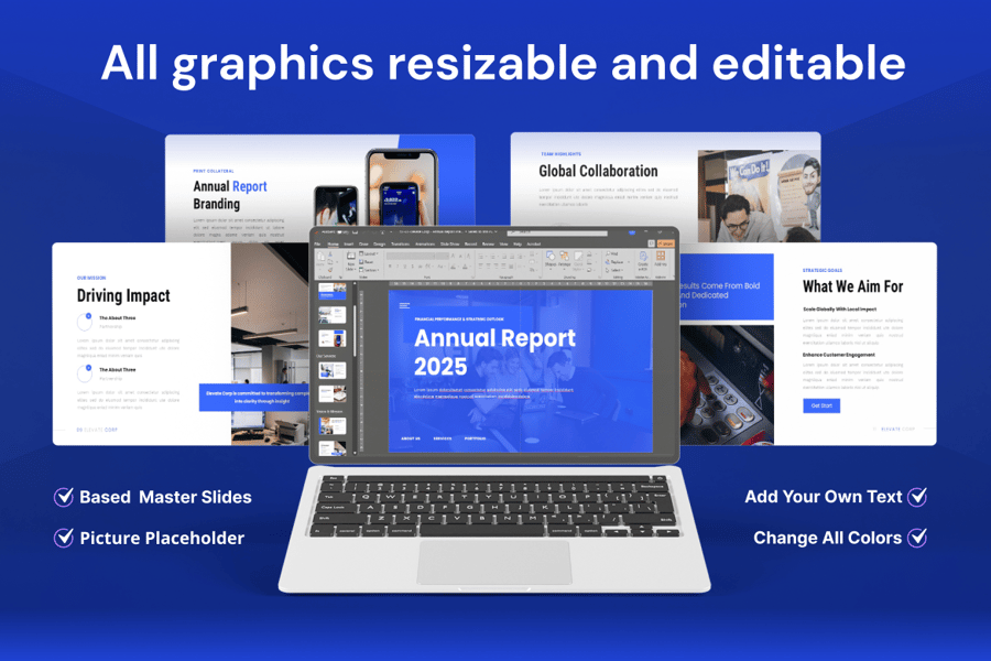 公司年度报告PPT模板 (PPTX,PPT)