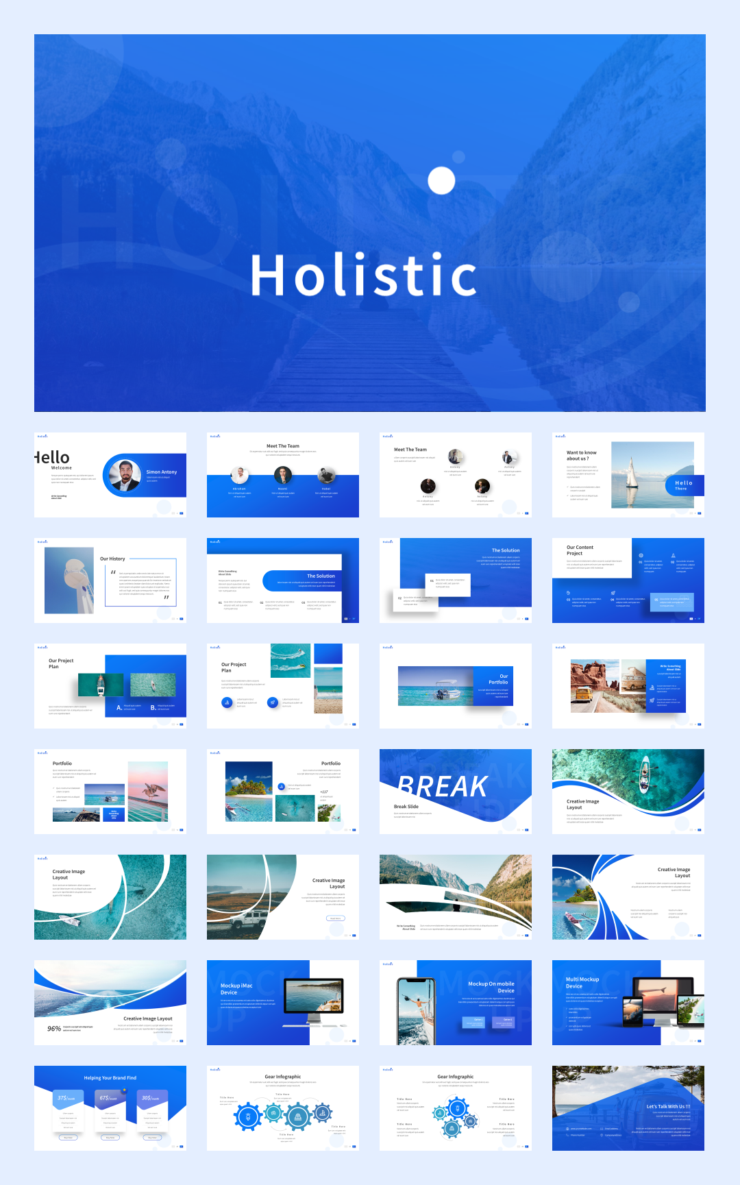 32套国外海洋旅游PPT模板，感受大自然的美！[s06]