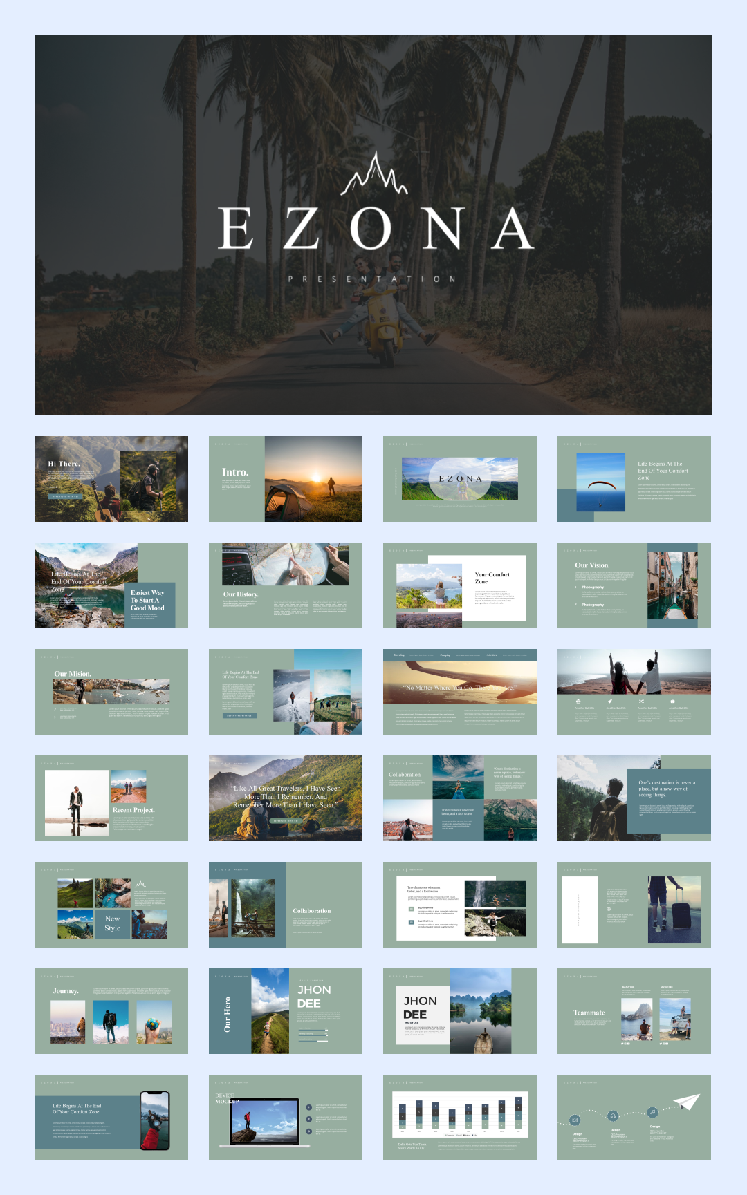 32套国外海洋旅游PPT模板，感受大自然的美！[s06]