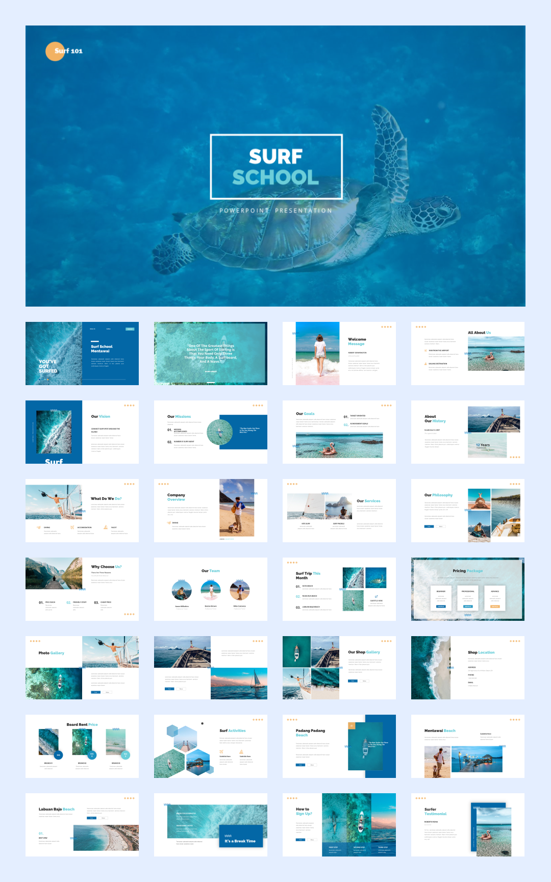 32套国外海洋旅游PPT模板，感受大自然的美！[s06]