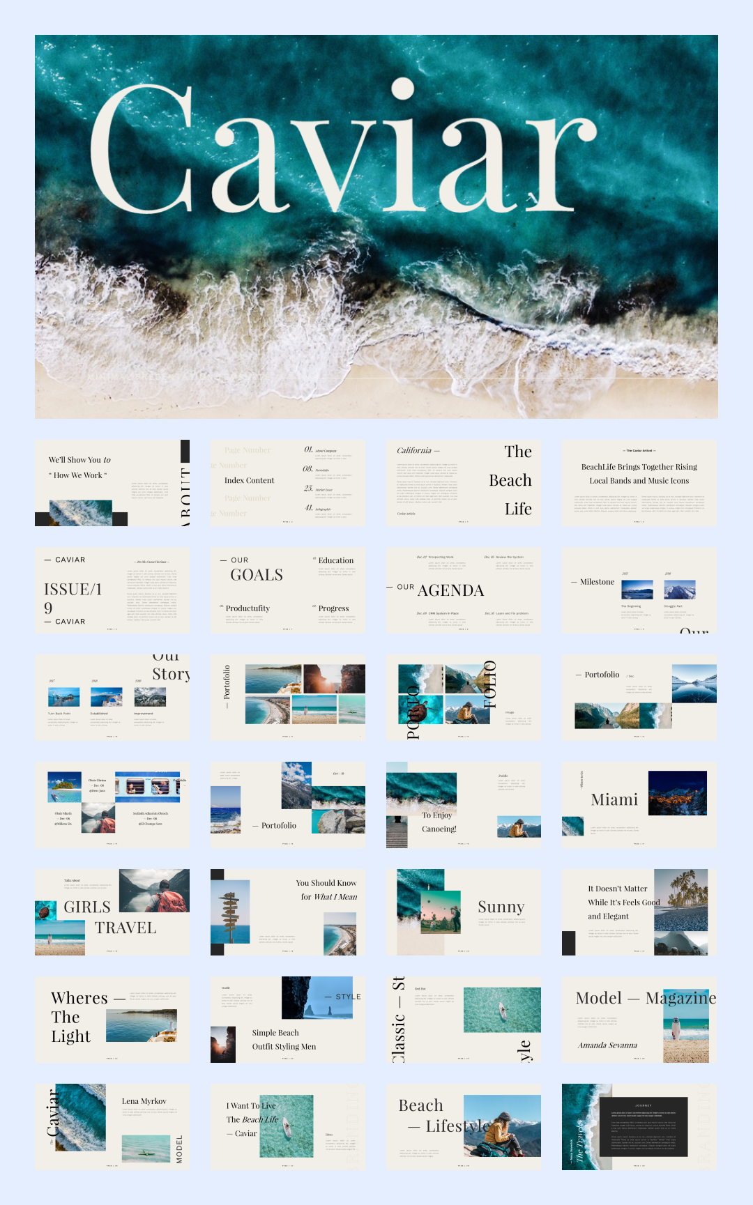 32套国外海洋旅游PPT模板，感受大自然的美！[s06]