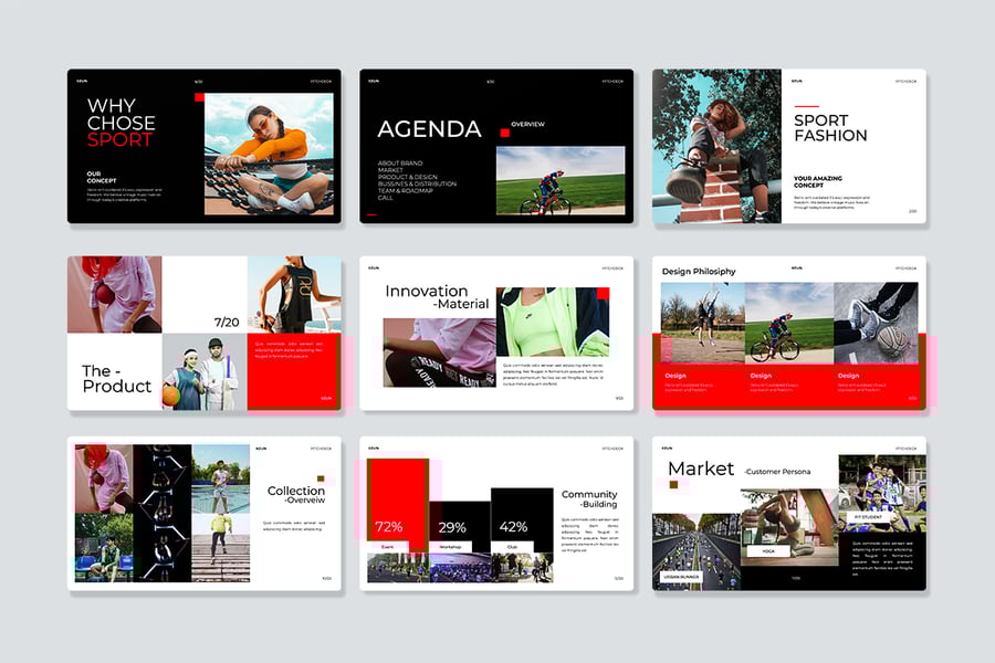 现代运动时尚品牌PPT模板 (PPTX)