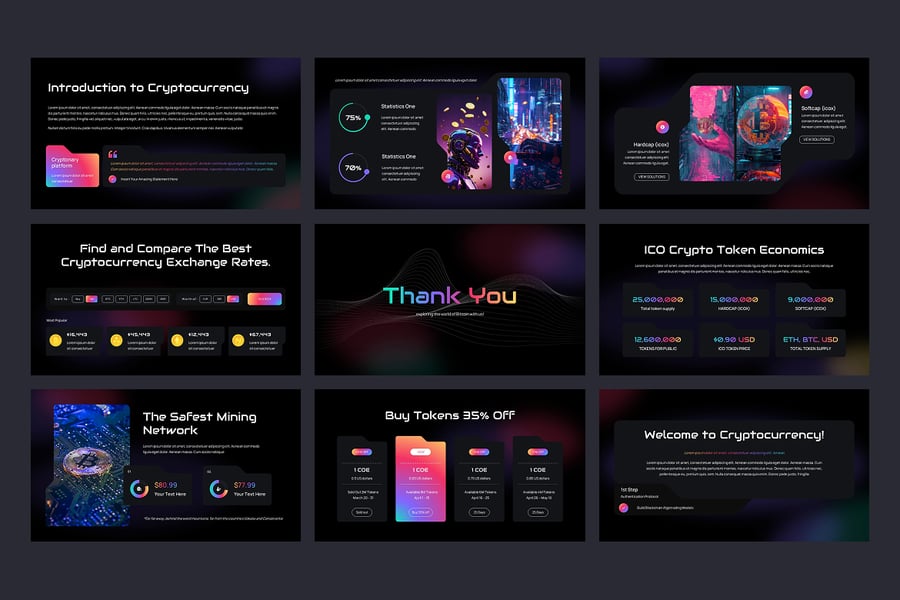 加密货币PPT模板 (PPTX)