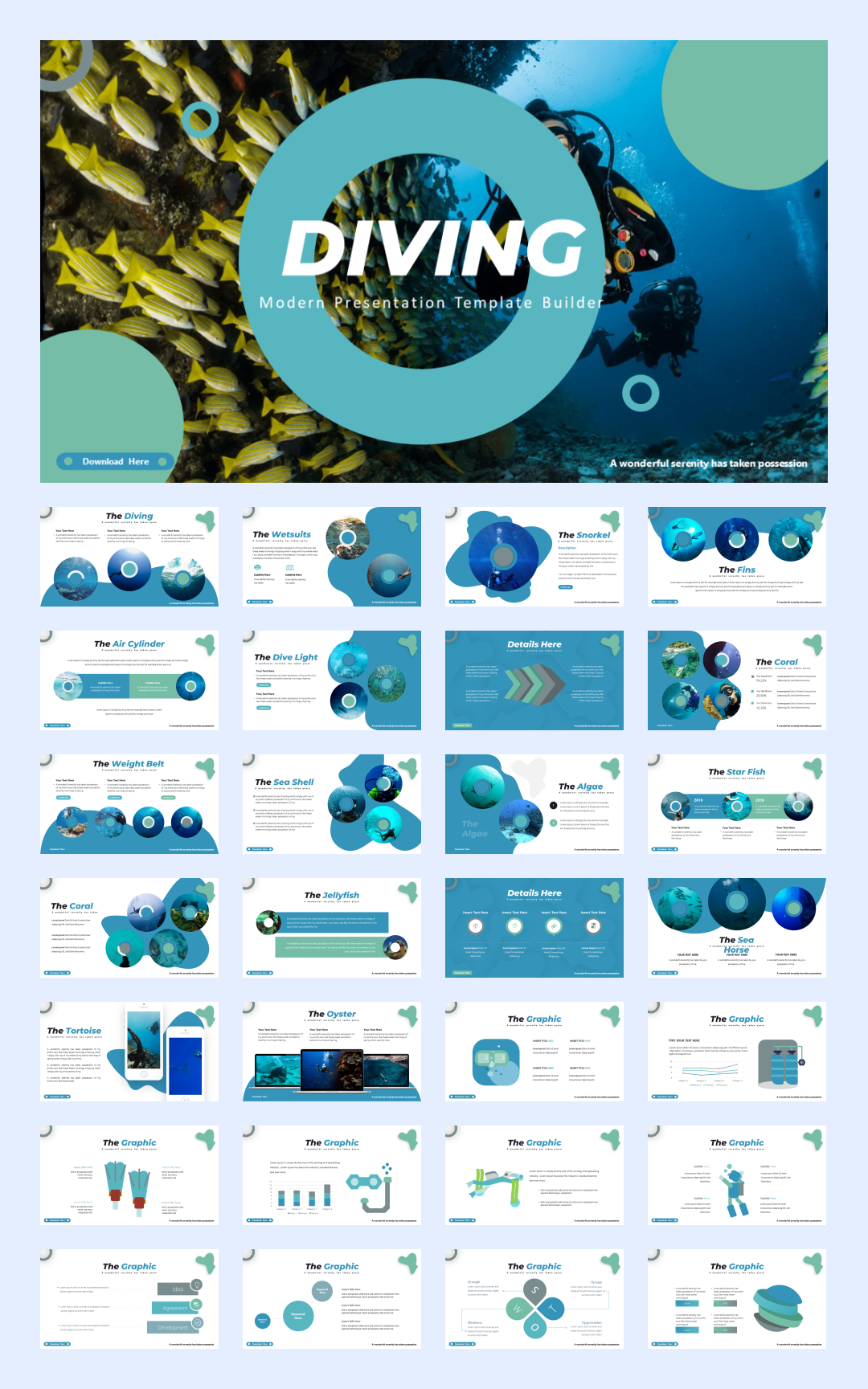 32套国外海洋旅游PPT模板，感受大自然的美！[s06]