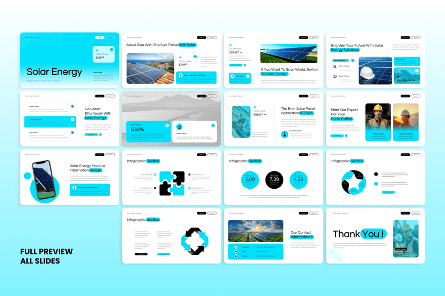 太阳能能源介绍PPT模板 (PPTX)