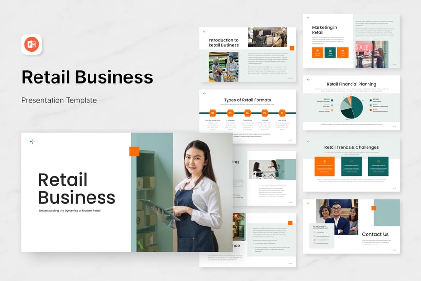 零售业务演示文稿PPT模板 (PPTX,PPT)